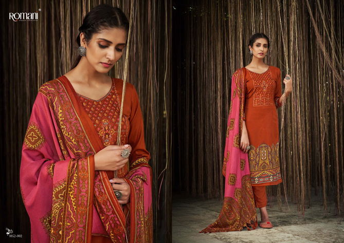 Romani Gulmarg Casual Wear Wollen Pashmina Wholesale Dress Material Collection